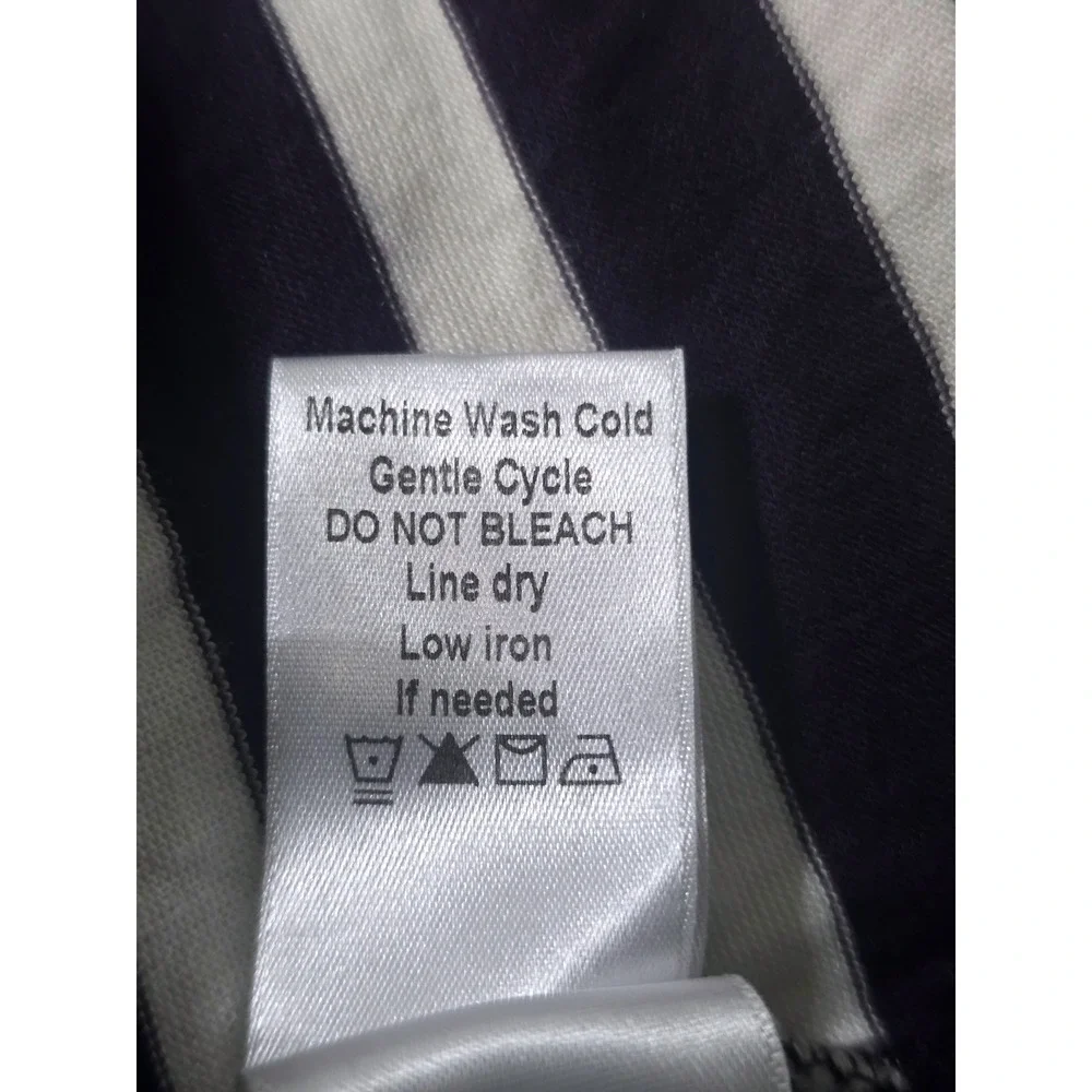 Coldwater Creek Navy Blue White Striped Single Button Cardigan 2X 20-22 Supima